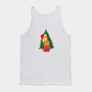 Christmas Cat on a Gift Tank Top